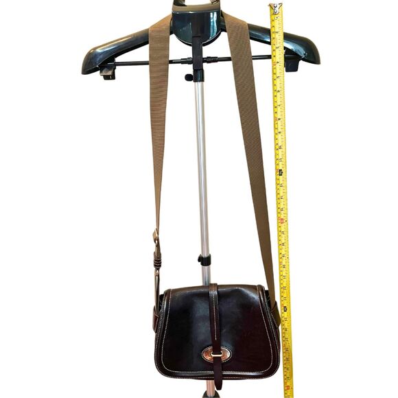 Dooney & Bourke Florentine Toscana Crossbody Purse Brown Leather Saddle Bag - Picture 11 of 11